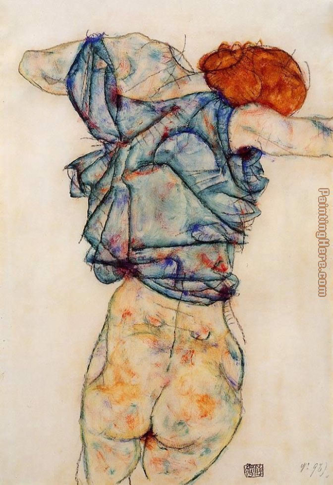 Egon Schiele Woman Undressing
